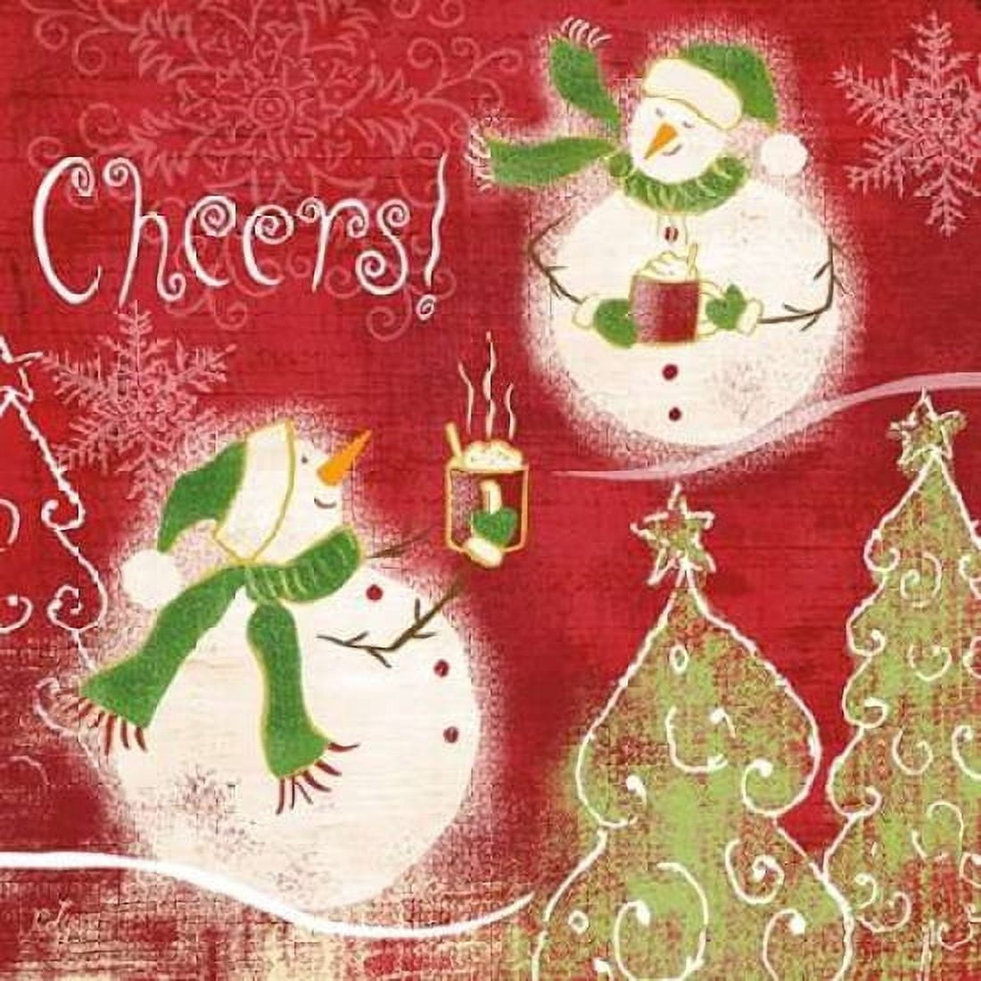 Bright Snowmen I Canvas Art - Rebecca Lyon (24 x 24)