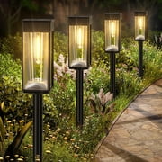 Bright Solar Pathway Lights Outdoor, 6 Pack Solar Powered Garden Lights Waterproof IP65, Auto On/Off Outdoor Light for Lawn Patio Walkway Driveway Decor Landscape Lighting
