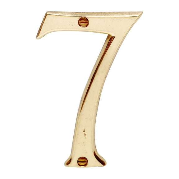 Bright Solid Brass 3 7/8" Address House Number '7' | Renovator's Supply