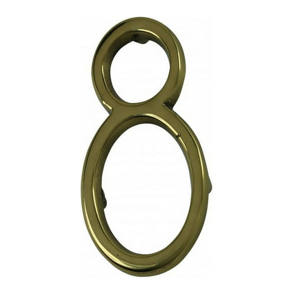 Bright Solid Brass 3" Address House Number '8' Pin Mount | Renovator's Supply
