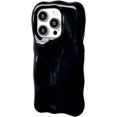 thumbnail image 1 of Bright Solid Color Curly Wave Soft TPU Case Compatible with iPhone Case (iPhone 11,Black), 1 of 8