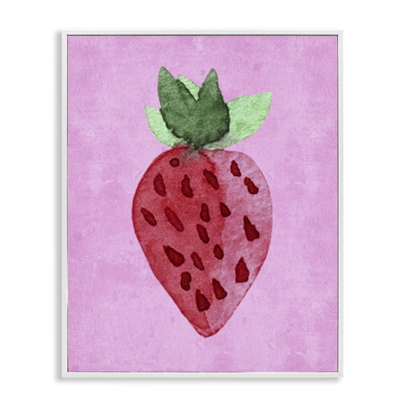 Stupell Industries Bright Speckled Strawberry White Framed Giclee Art, design by Camila Juncos, 14 x 11