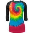 thumbnail image 1 of Bright Spiral - Tie-Dye Juniors Raglan - Small, 1 of 1