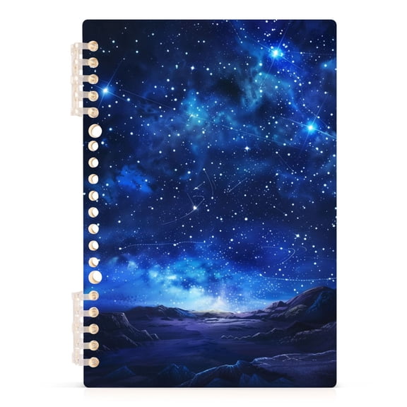 Bright Star in Sky Notebooks 1-subject Journal 60 Sheets A5 College Ruled Paper Detachable Ring 8.3"x5.7"