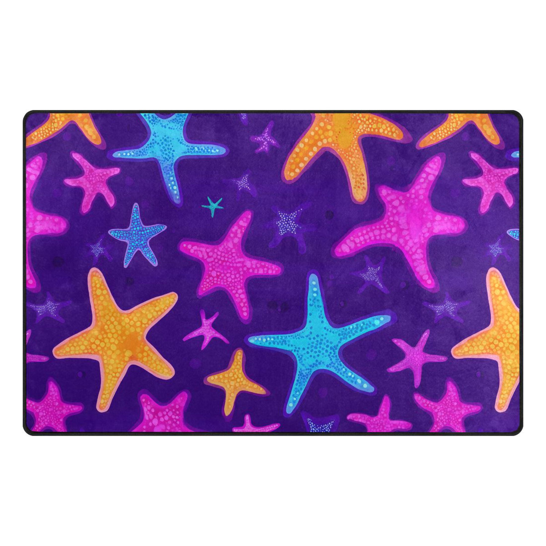 Bright Starfish Pattern Memory Foam Area Rug 60