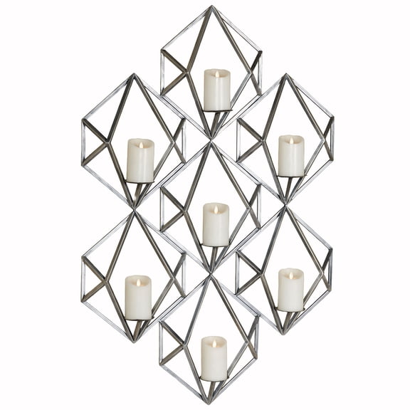 Bright Stars Candelabra Wall Art 31”Wx3.5”Dx46”H Nickel