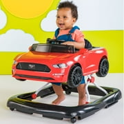 Bright Starts 4-in-1 Adjustable Baby Walker with Removable Steering Wheel, Ford Mustang