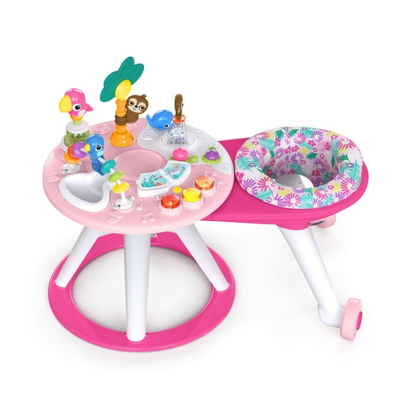 Bright Starts Around We Go 2-in-1 Walk-Around Baby Activity Center & Table, Tropic Coral, Age 6 Months+