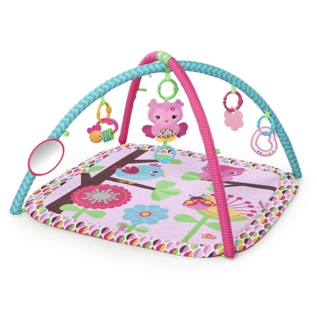 Bright Starts Charming Chirps Activity Gym and Play Mat with Take-Along Toys, Ages Newborn +