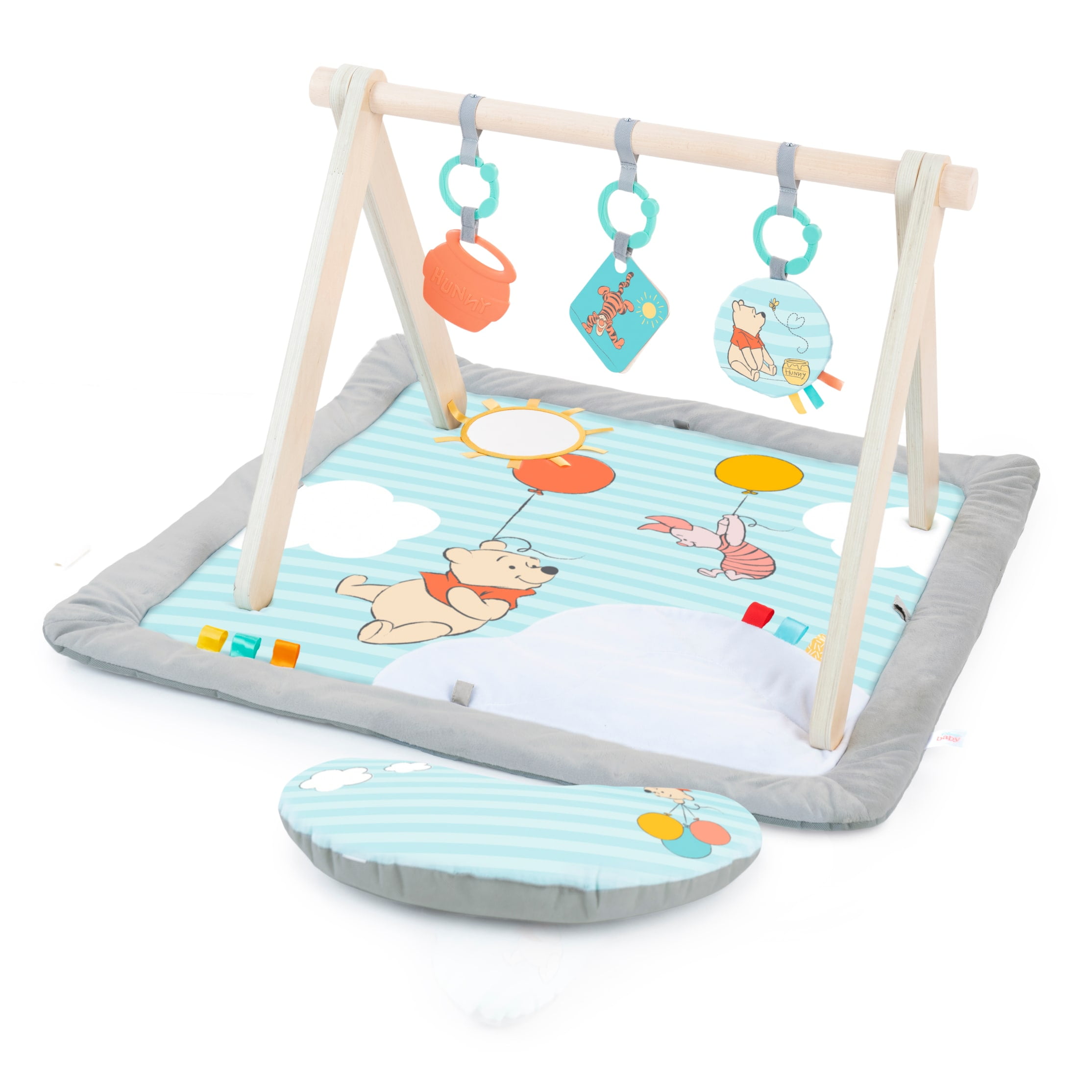 Bright Starts Disney WINNIE THE POOH Once Upon a Tummy Time Activity Gym, Blue, Newborn