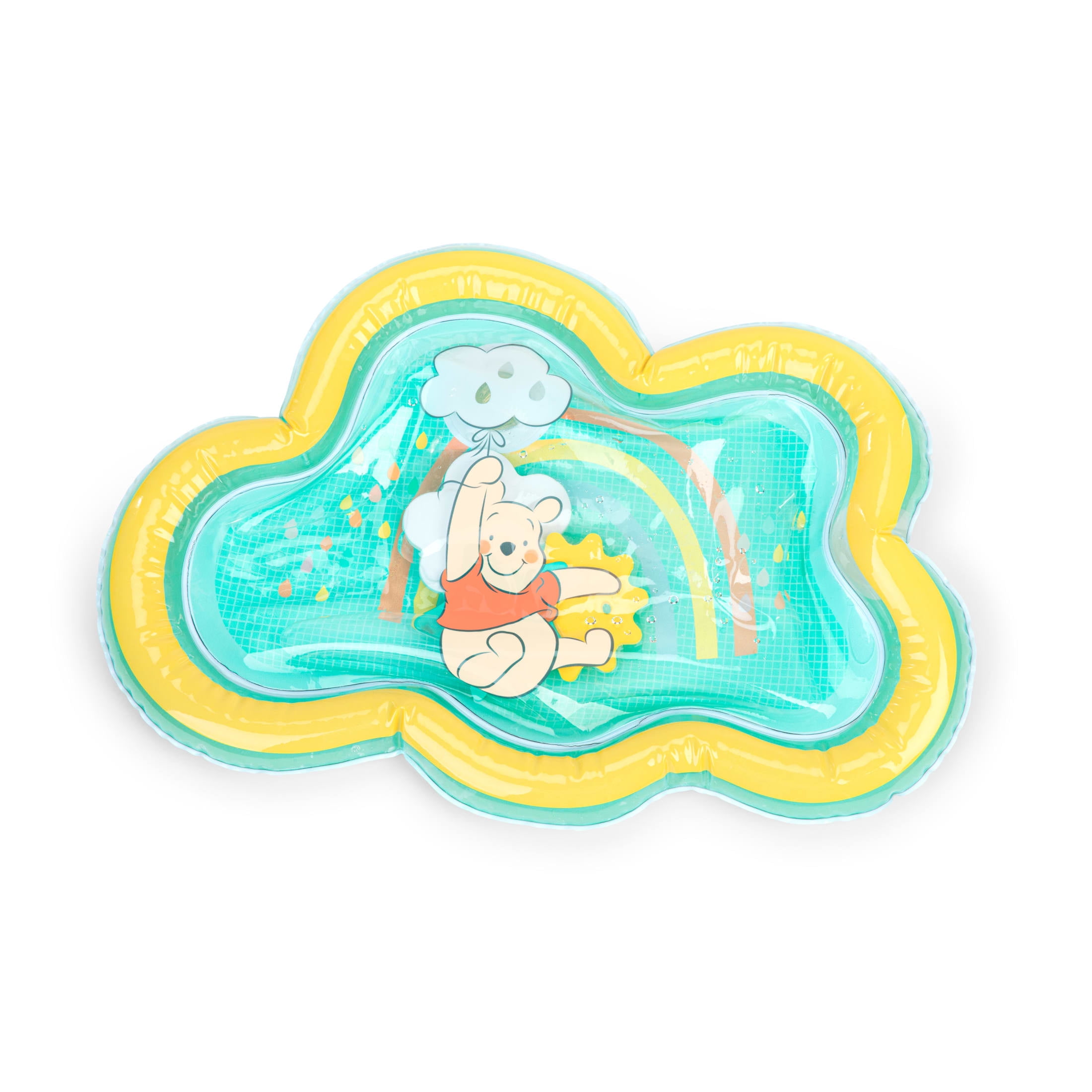 Bright Starts Disney Winnie the Pooh Once Upon a Tummy Time Water Mat, Blue, Newborn