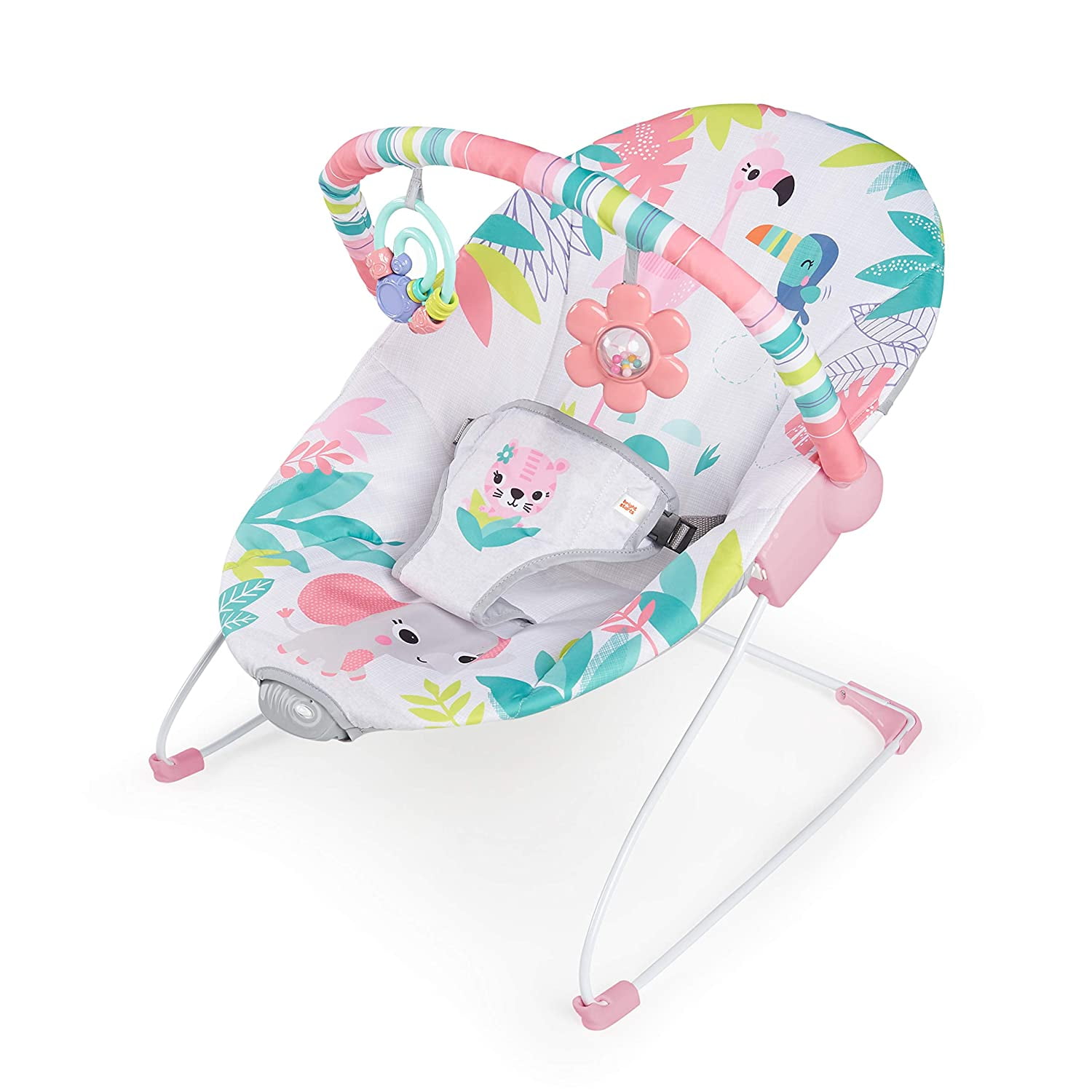 Bright Starts Flamingo Vibes Vibrating Bouncer with Toy bar Walmart