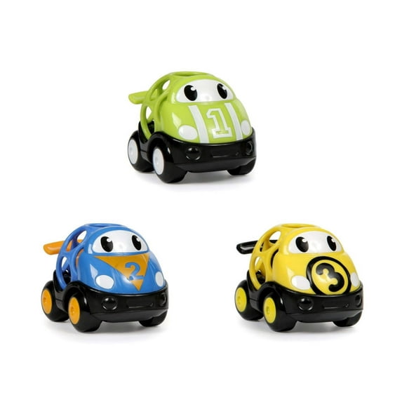 Bright Starts Go Grippers Push Vehicles – Race Car 3 Piece Set, Ages 6 months +