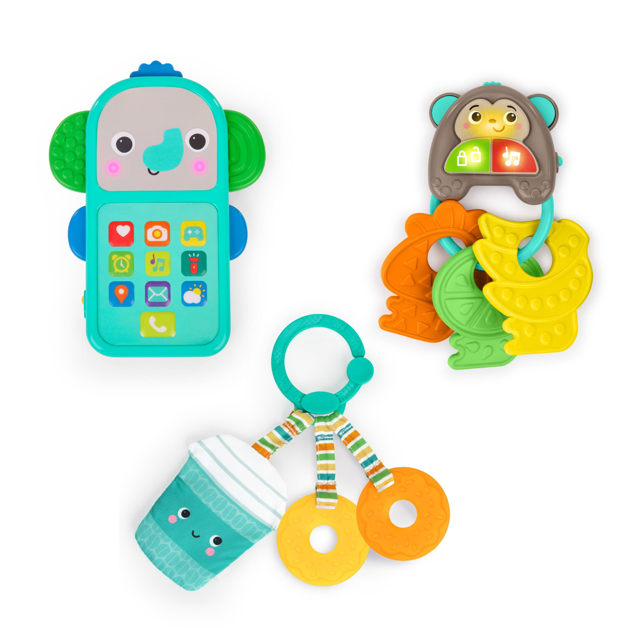 Bright Starts Morning Commute 3-Piece Baby Sensory Toy Gift Set, Unisex, Infant