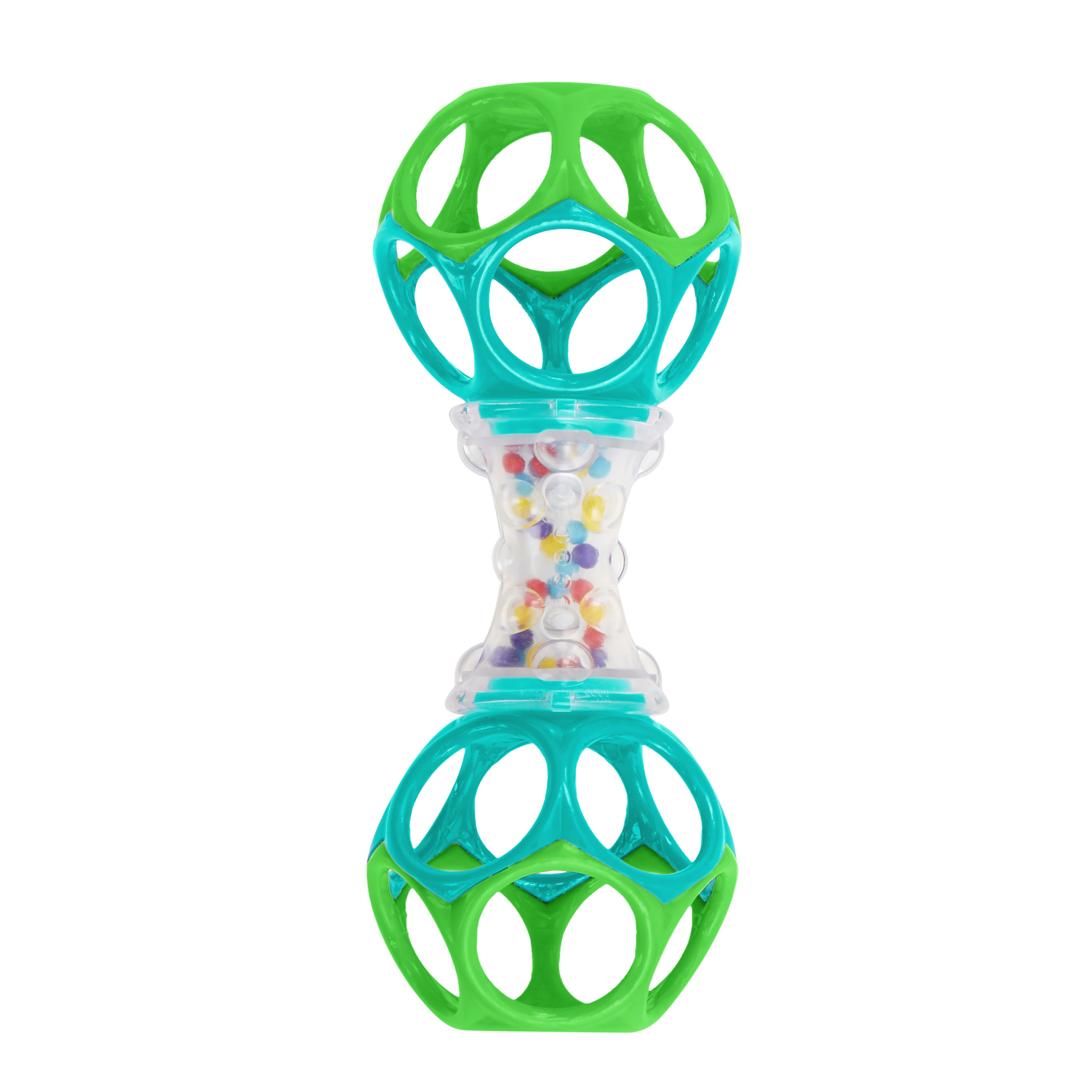 Bright Starts Oball Shaker Beats Easy Grasp Infant Baby Rattle, Blue and Green - image 1 of 4