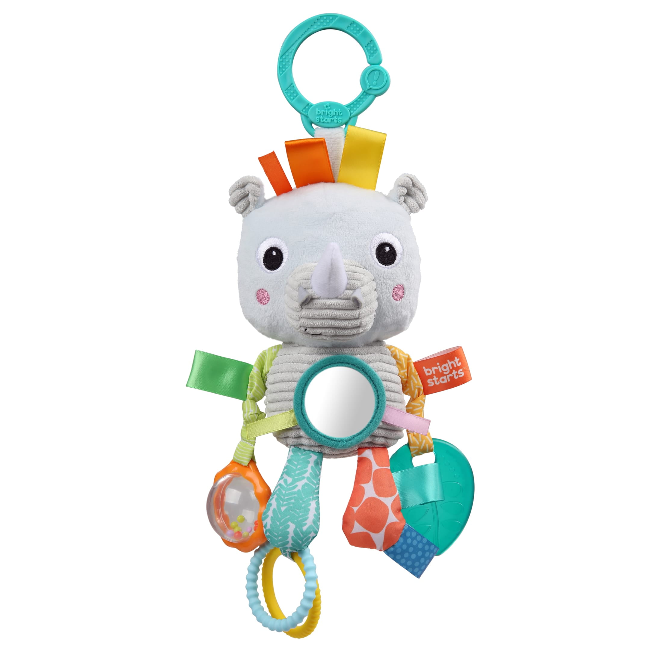 Bright Starts Playful Pals Activity Take-Along Toy - Rhino, Ages Newborn +