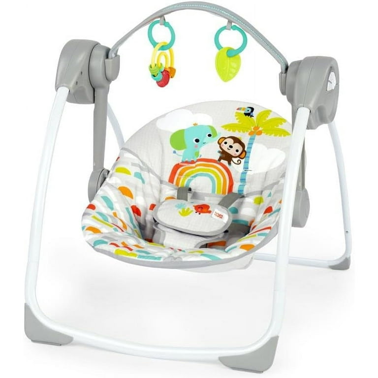 Bright Starts Playful Paradise Portable Compact Baby Swing with