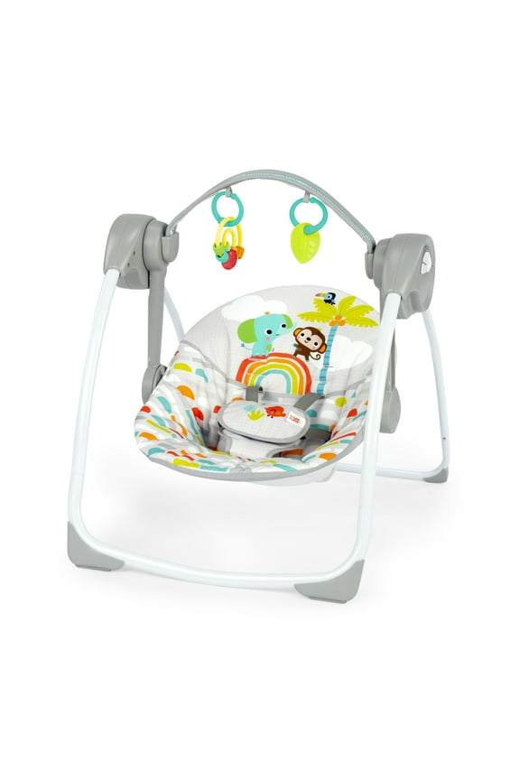 Playful Paradise Portable Compact Baby Swing with Toys, Unisex, Newborn +