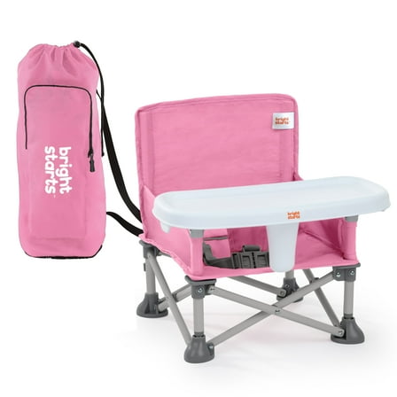 Bright Starts Pop 'N Sit Portable Booster, Pink, Infant to Toddler