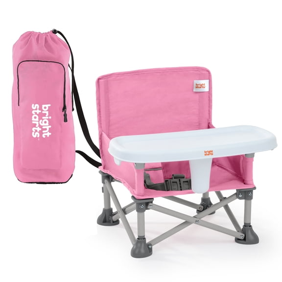 Bright Starts Pop 'N Sit Portable Booster, Pink, Infant to Toddler