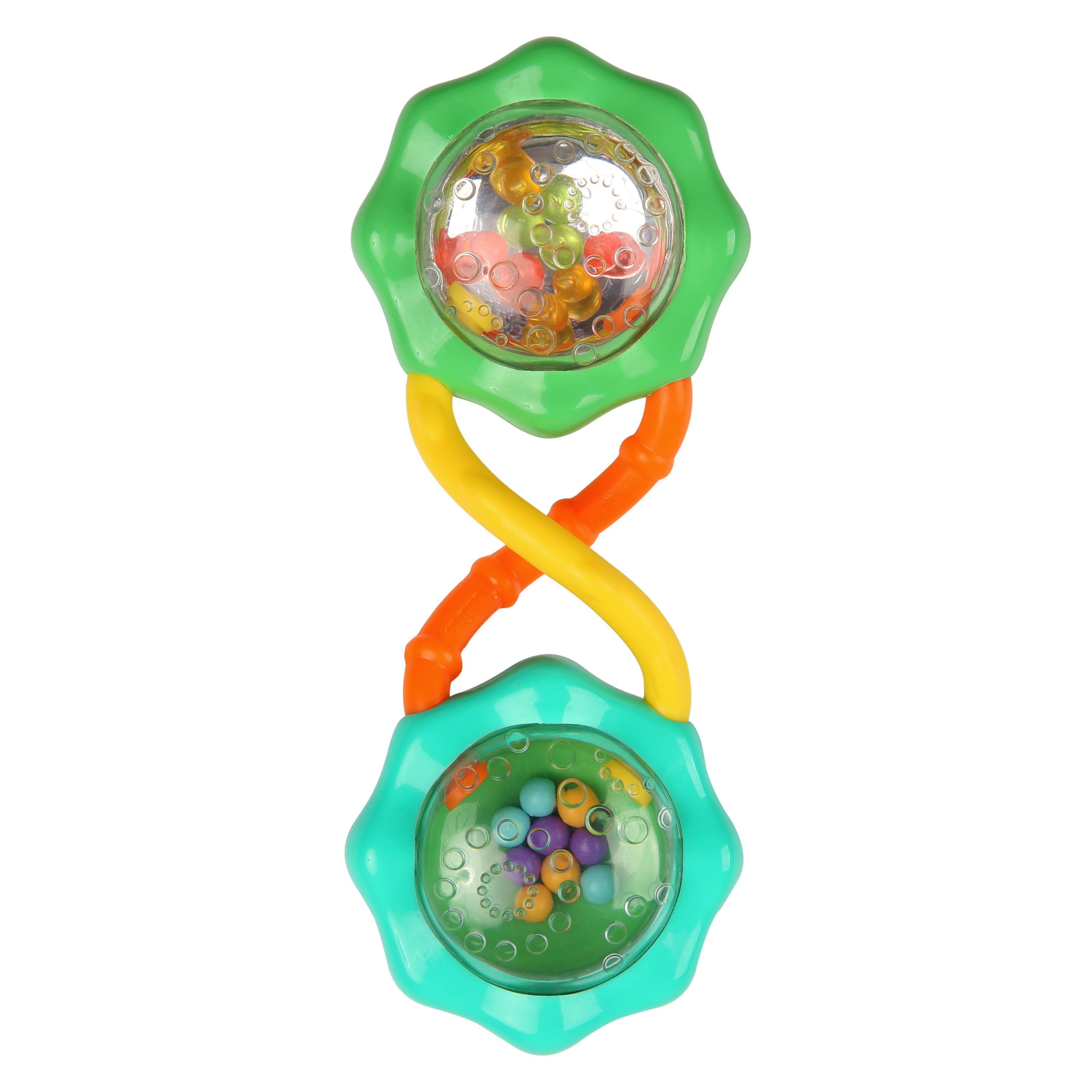Bright Starts Rattle & Shake BPA-Free Baby Barbell Toy, Green, Ages Newborn+ - image 1 of 7