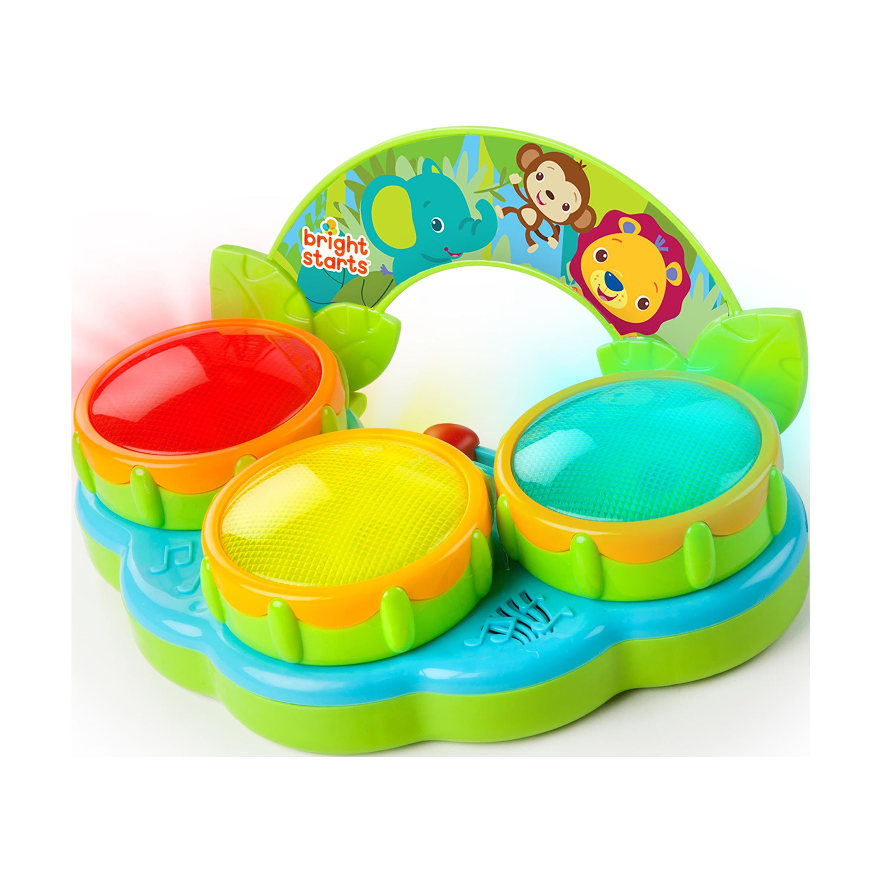 Bright Starts Safari Beats Musical Drum Toy with Lights, Ages 3 Months +, Infant and Toddler, Unisex - image 1 of 7