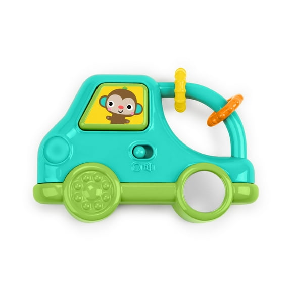 Bright Starts Safari Driver Take Along Baby Toy, Monkey, Unisex Blue, Infant