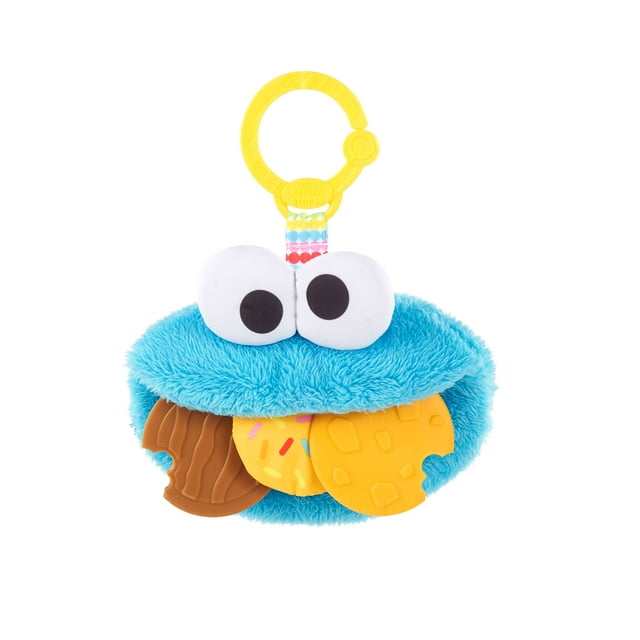 Bright Starts Sesame Street Cookie Monster Mania Teether, Stroller or Carrier Toy, Age 3-12 Months