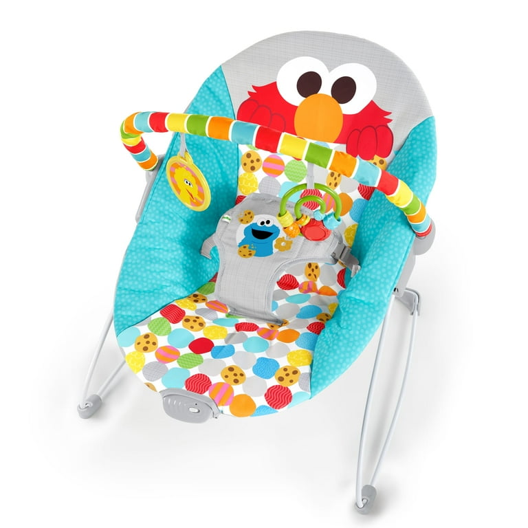 【Defender Love】【6キロ】ELMO ORGANIC 1歳〜 Bright Starts Sesame Street I Spot Elmo! Vibrating Baby Bouncer