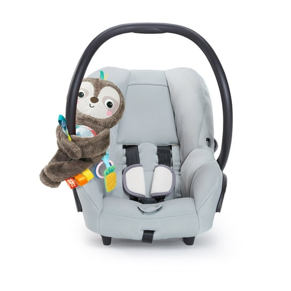 Bright Starts Slingin’ Sloth Travel Buddy Plush Attachable Stuffed Animal Infant Toy, Multicolor