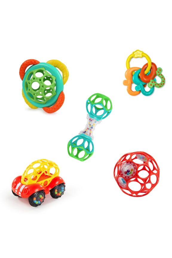 Soothers & Shakers 5pc Gift Set - Baby Rattles & Teethers, Unisex, 0m +