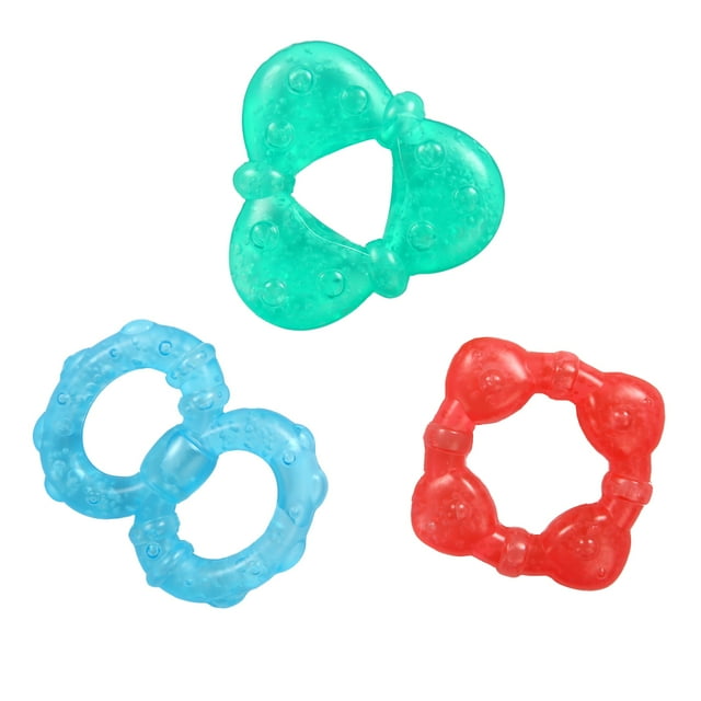 Bright Starts Stay Cool Teethers Gel-Filled 3 Pack, Chillable Teething Baby Toy, Ages 3 months +