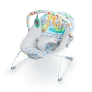 Bright Starts Vibrating Infant Baby Bouncer with Toy Bar, Safari Fun