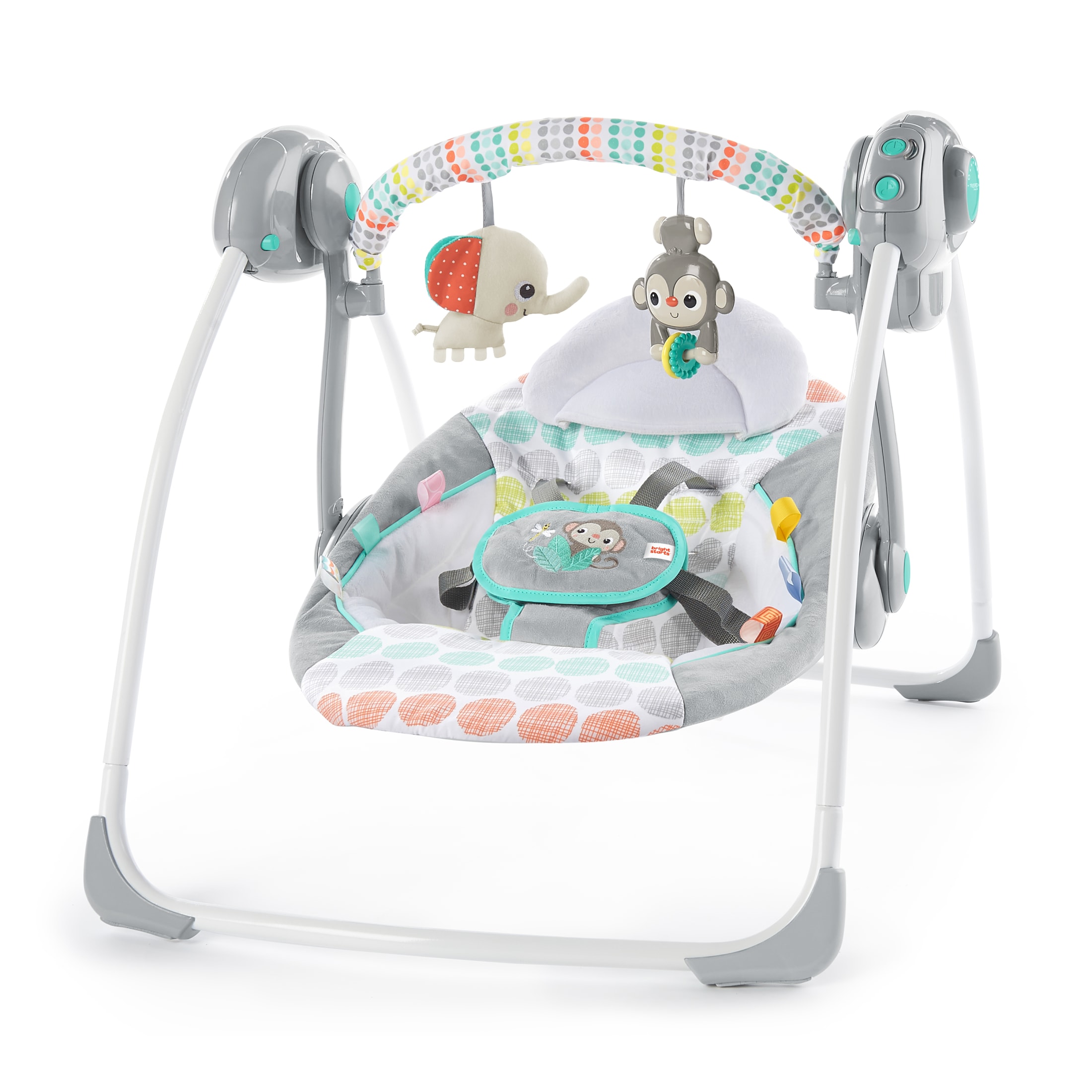 Bright Starts Whimsical Wild Portable Compact Baby Swing with Taggies, Unisex, Newborn and up - image 1 of 17