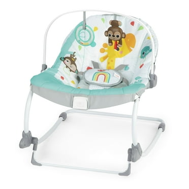 Bright Starts Wild Vibes Baby Infant to Toddler Rocker Chair with Vibrations Newborn Unisex