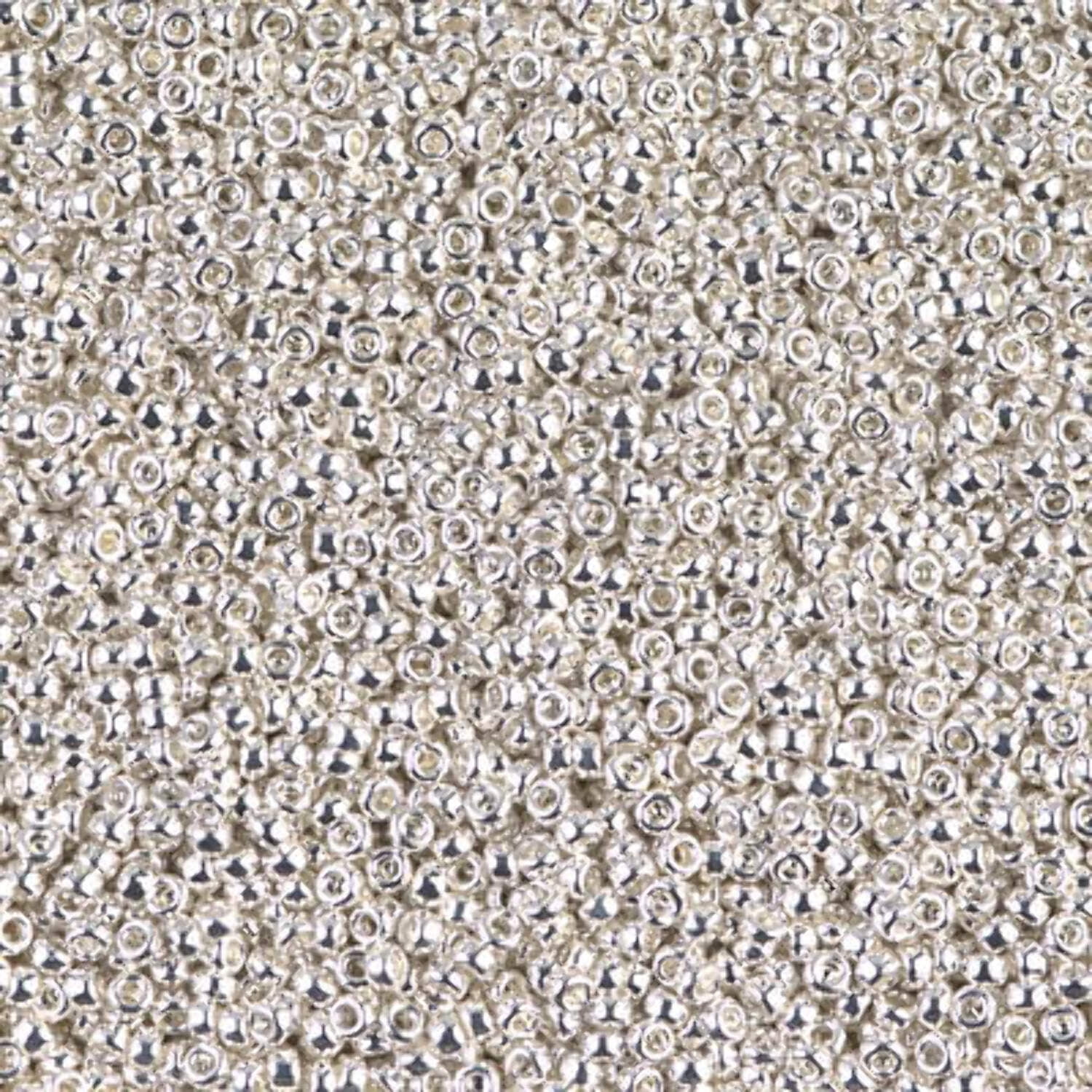 Bright Sterling Plated Miyuki Seed Beads 15/0 15-9961-TB
