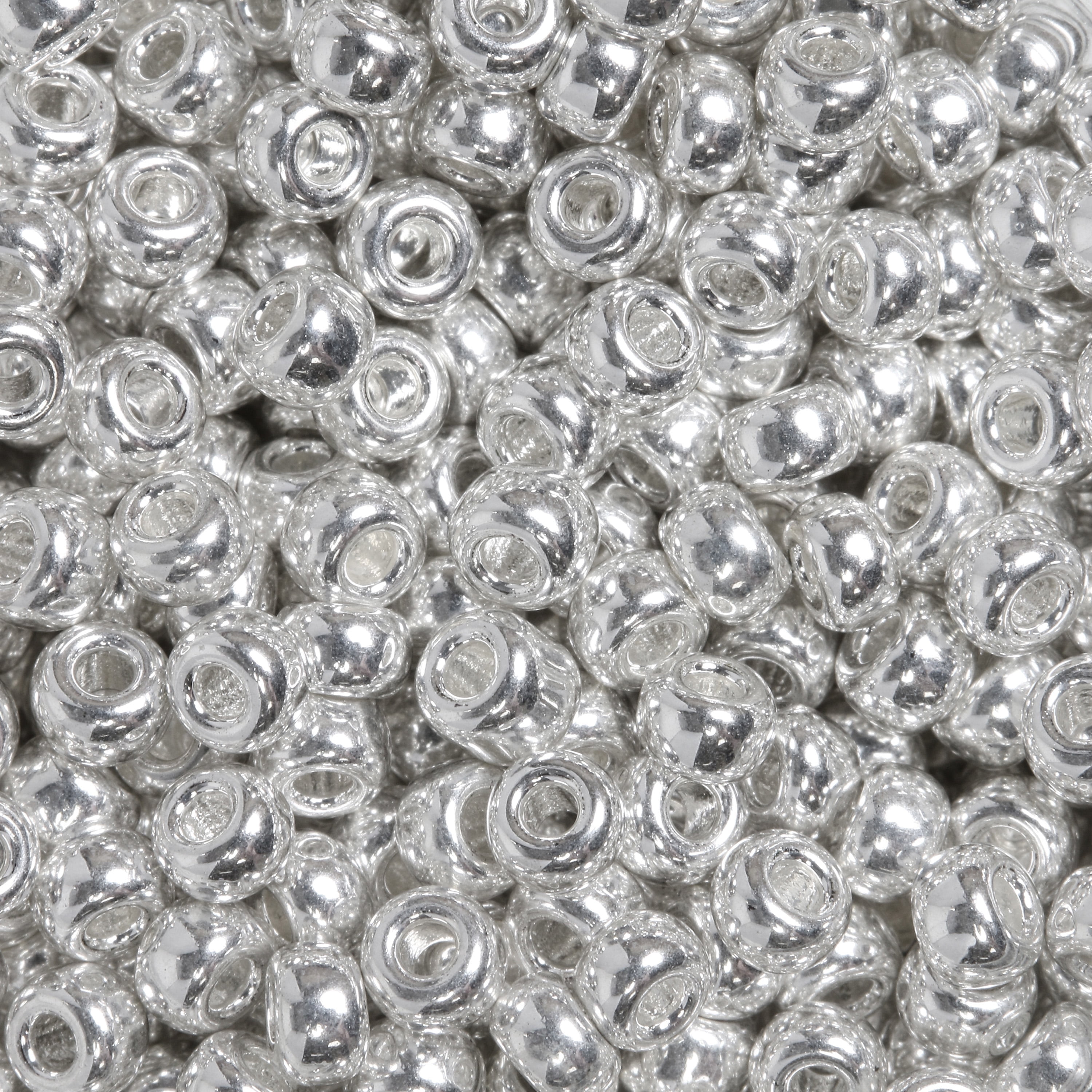 Miyuki 8/0 Seed Beads – Bright Sterling Silver Plated, 3mm Beads with 1mm Hole, Premium Japanese Glass Beads for Jewelry Making, Bead Weaving & DIY Crafts