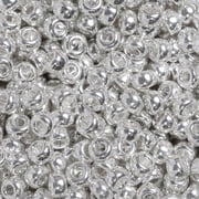 Miyuki 8/0 Seed Beads   Bright Sterling Silver Plated, 3mm Beads with 1mm Hole, Premium Japanese Glass Beads for Jewelry Making, Bead Weaving & DIY Crafts