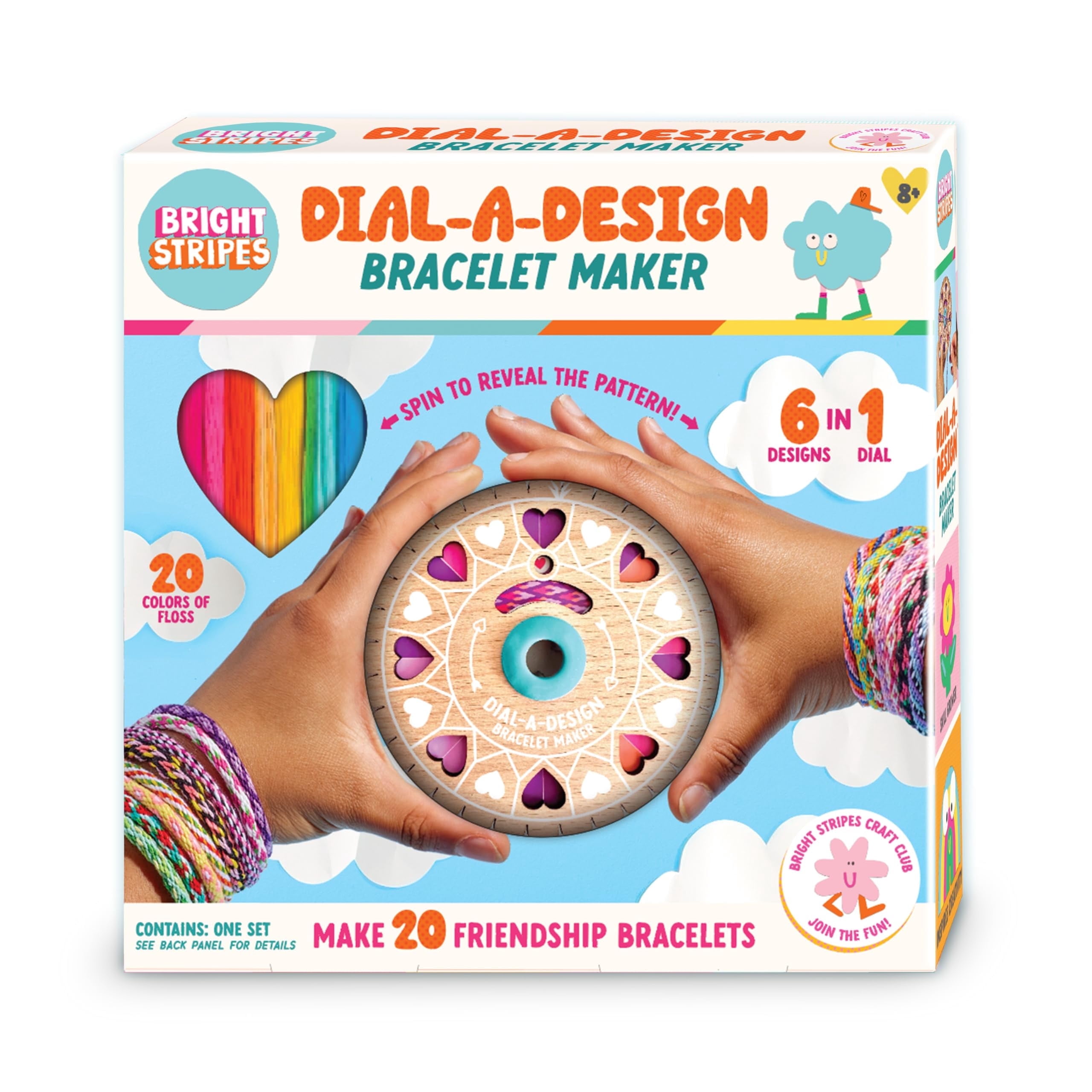 Bright Stripes Dial-A-Design Bracelet Maker DIY Jewelry Craft Kit for Kids, Multicolor
