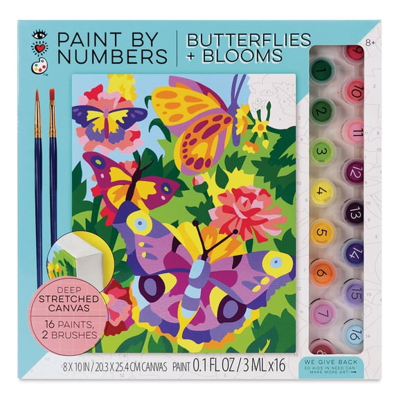 Bright Stripes iHeartArt Paint By Number Kit - Butterflies and Blooms