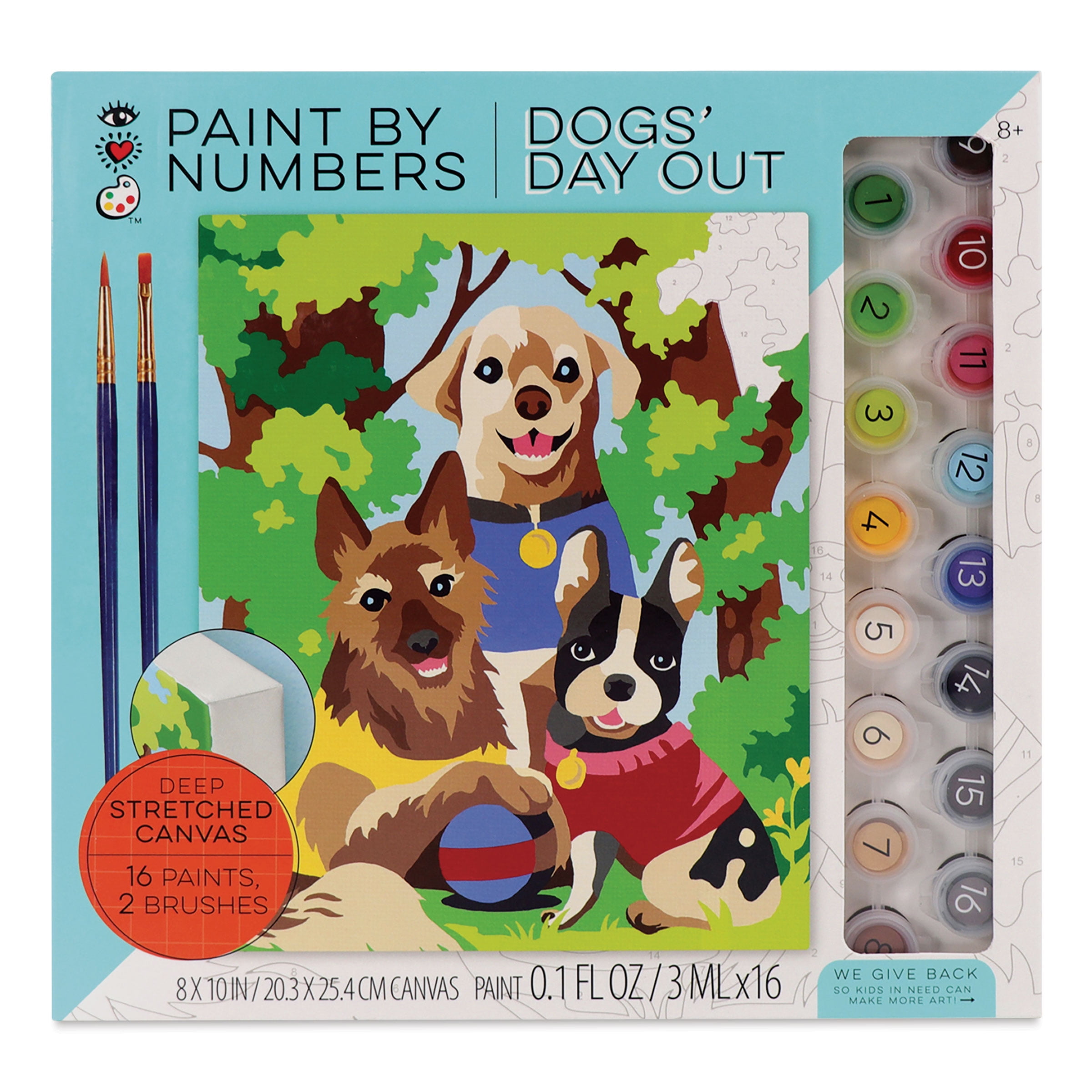 Dogs Day Out Paint By Numbers Kit with Framed Canvas