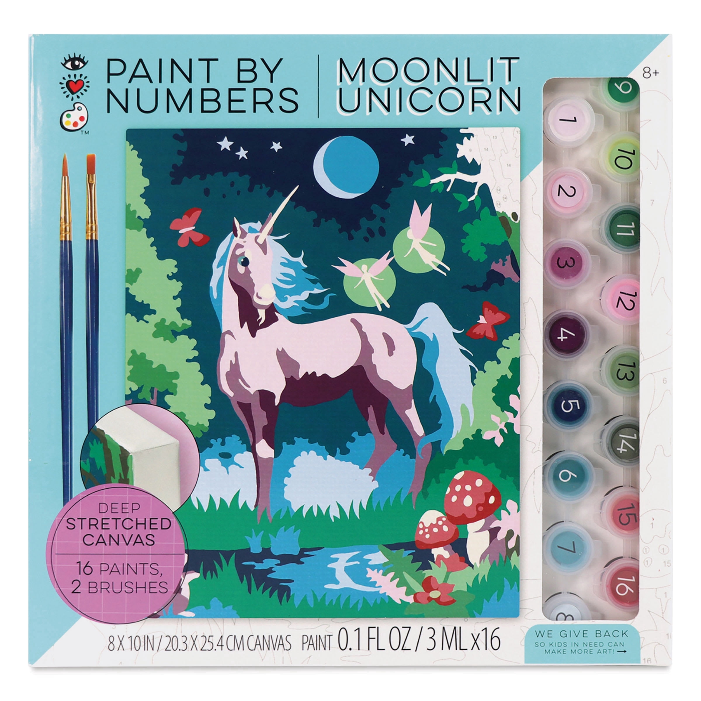 Bright Stripes iHeartArt Paint By Number Kit - Moonlit Unicorn