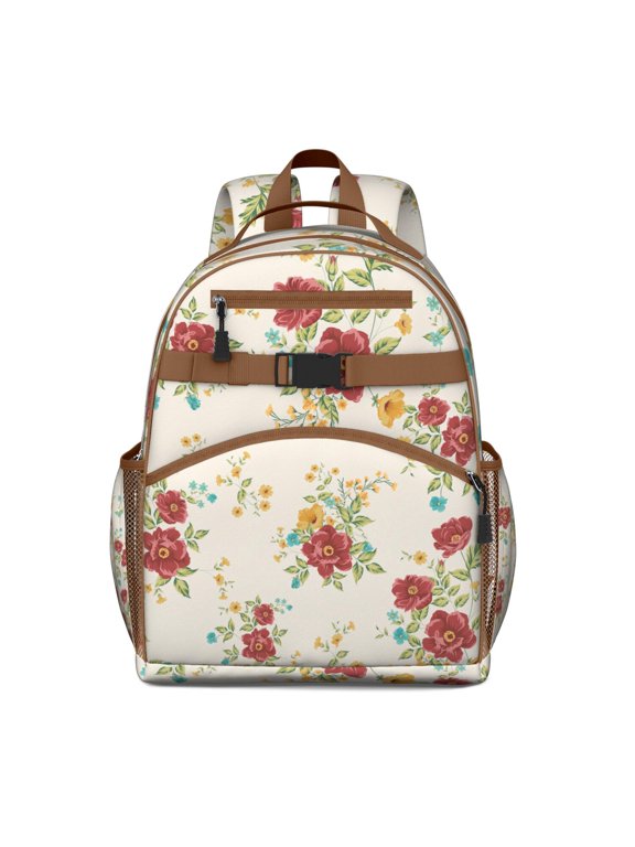 Bright Summer Bloom School Backpack for Student Lightweight Adjustable Shoulder Straps Spacious Durable Bookbag with Chest Buckle and Water-resistant Material