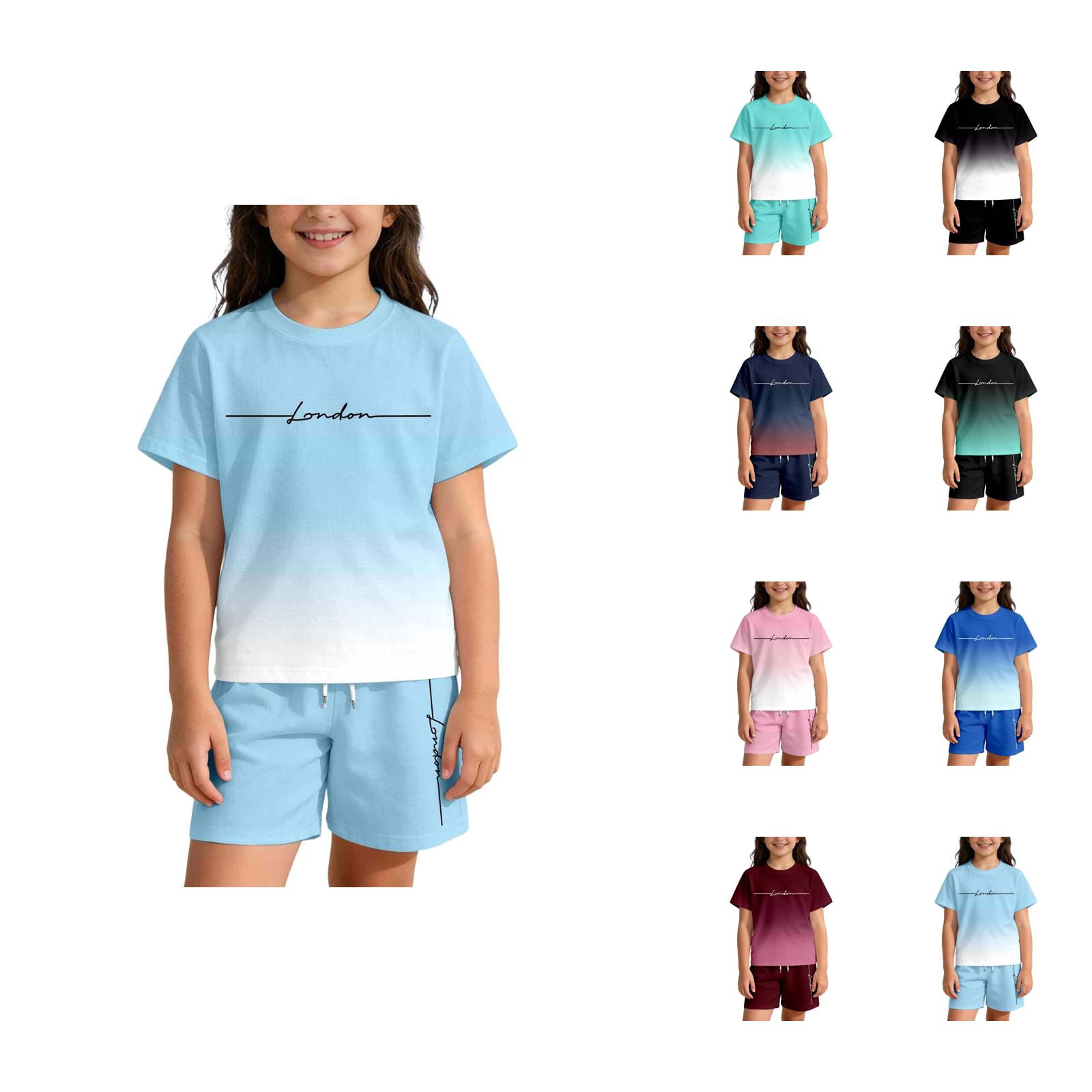 Bright Summer Cityscape Gradient Print Outfit For Kids – Alphabet ...