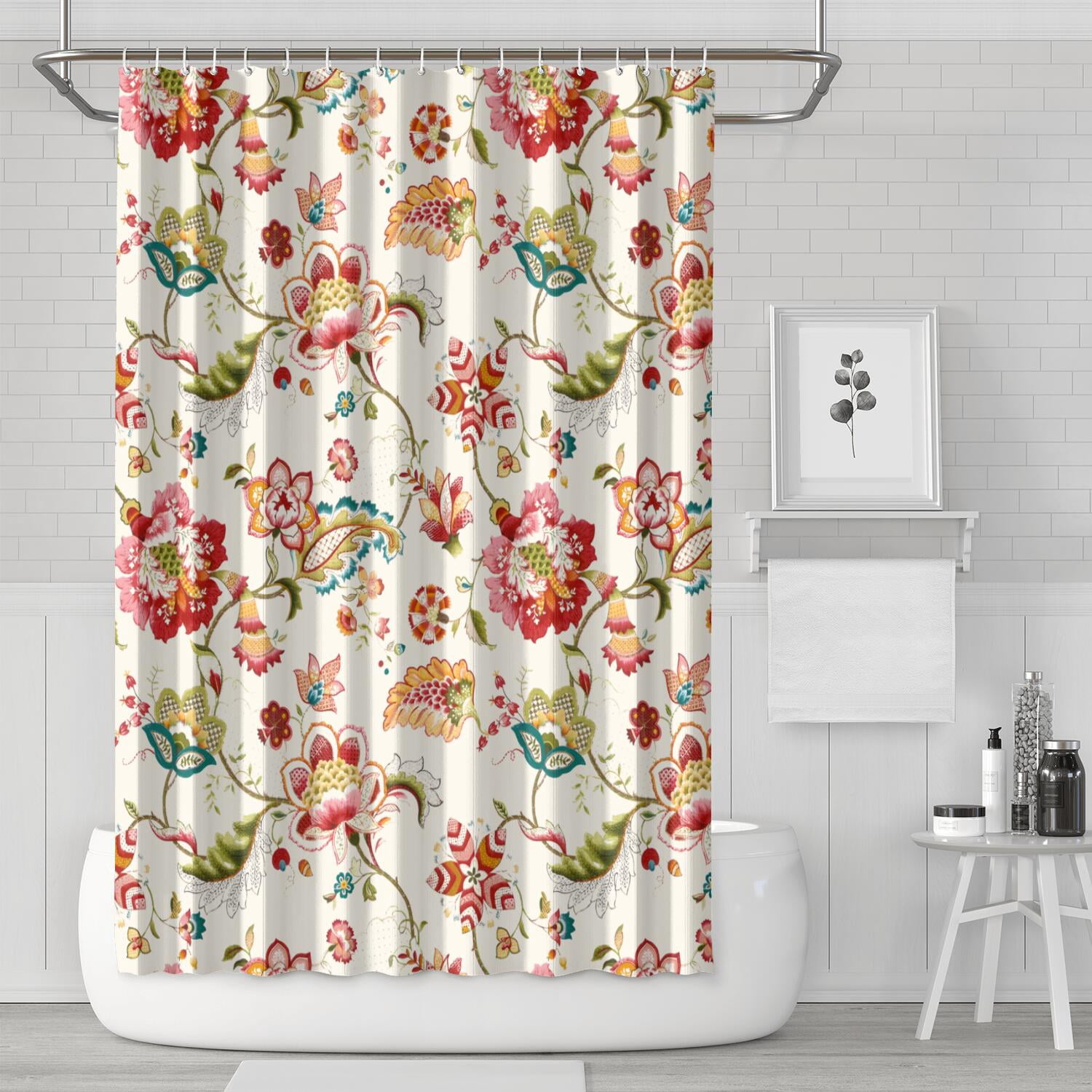 Bright Summer Garden Floral Curtain – Watercolor Botanical Art for ...