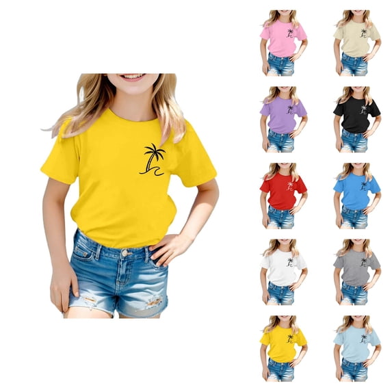 Bright Summer Graphic Tee for Girls | Lightweight Casual Short Sleeve Top with Cheerful Print for Everyday Wear