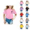 thumbnail image 1 of Bright Summer Graphic Tee for Girls | Lightweight Casual Short Sleeve Top with Cheerful Print for Everyday Wear, 1 of 5