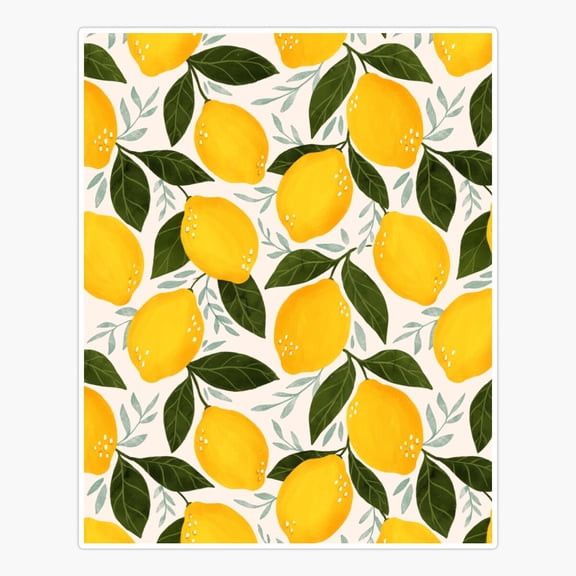 Bright Summer Lemons Er, Phone Decal Water Bottle Stickers Car Decals, Funny Birthday Gift
