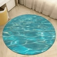 thumbnail image 1 of Bright Sunshine Through Deep Blue Sea Floral Medallion Round Rug - Small Round Area Rug, Soft Non-Slip Machine Washable Bedroom Mat Indoor Accent Entry Carpet for Office Desk Dorm Hallway, 1 of 6