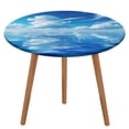 thumbnail image 1 of Bright Sunshine Through Deep Blue Sea Round Fitted Tablecloth with Elastic Edged & Backing, Round Table Cover for Indoor Outdoor Patio Use Fits Tables Up to 40" - 54" Diameter, 1 of 5